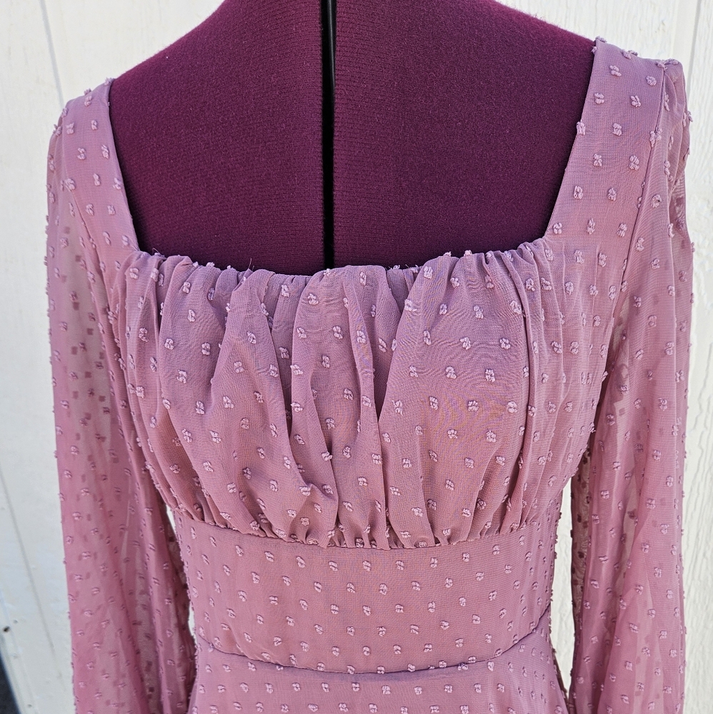 Shein Elegant MauveLong Sleeve Dress